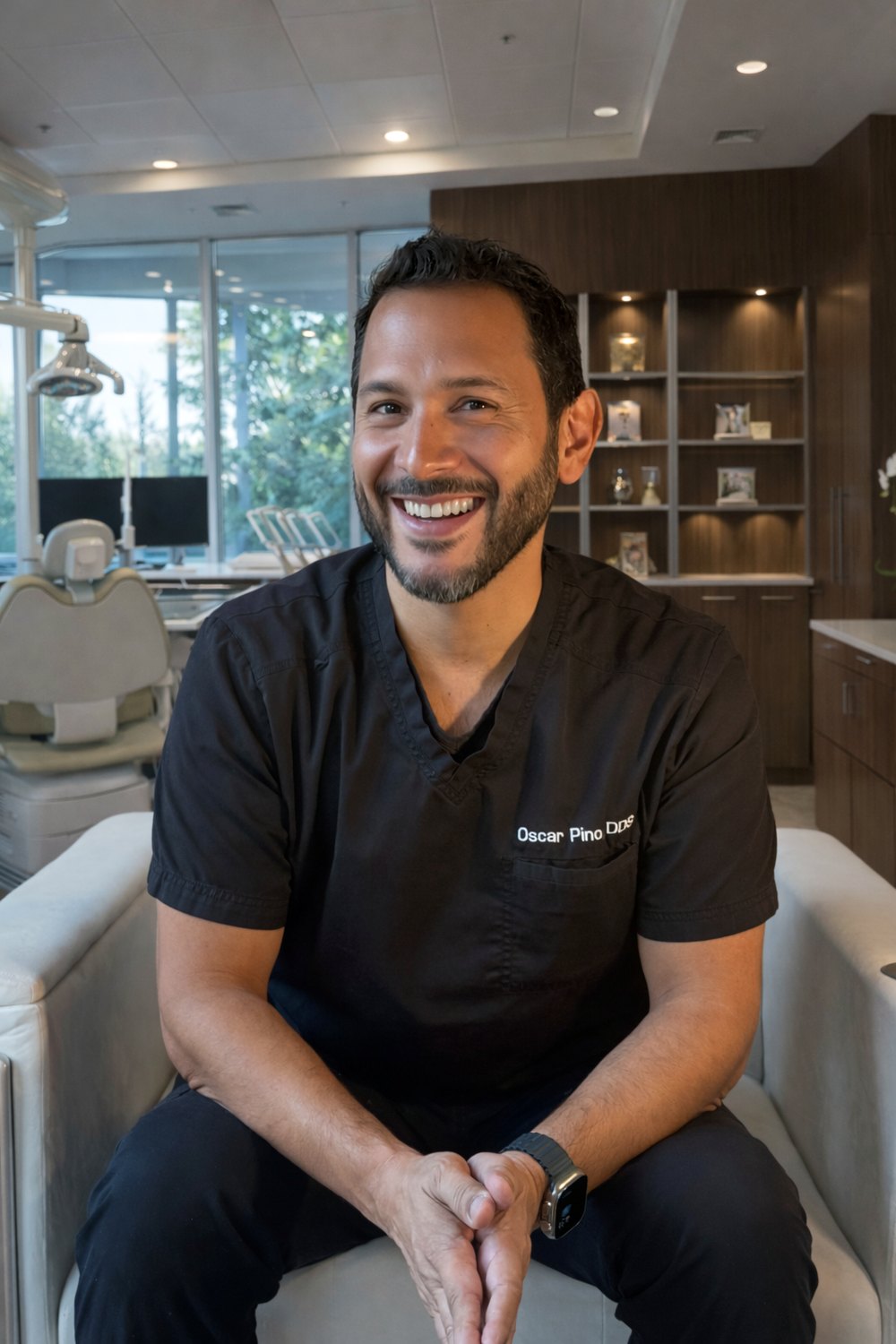 Dr. Oscar Pino in the studio